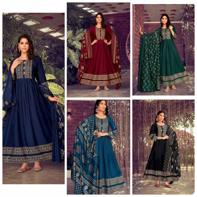 Mohini 1006 Fancy Wear Printed Long Anarkali Kurti With Dupatta Collection